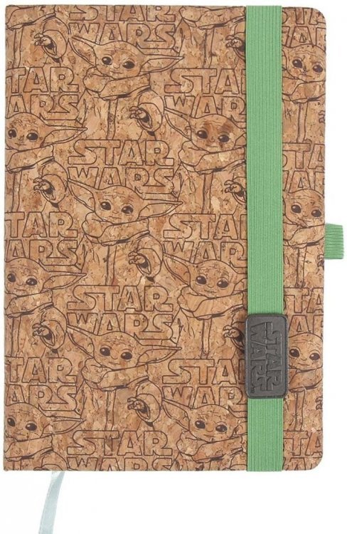 Блокнот з коркового дерева Star Wars Notebook Cork The Mandalorian The Child Grogu