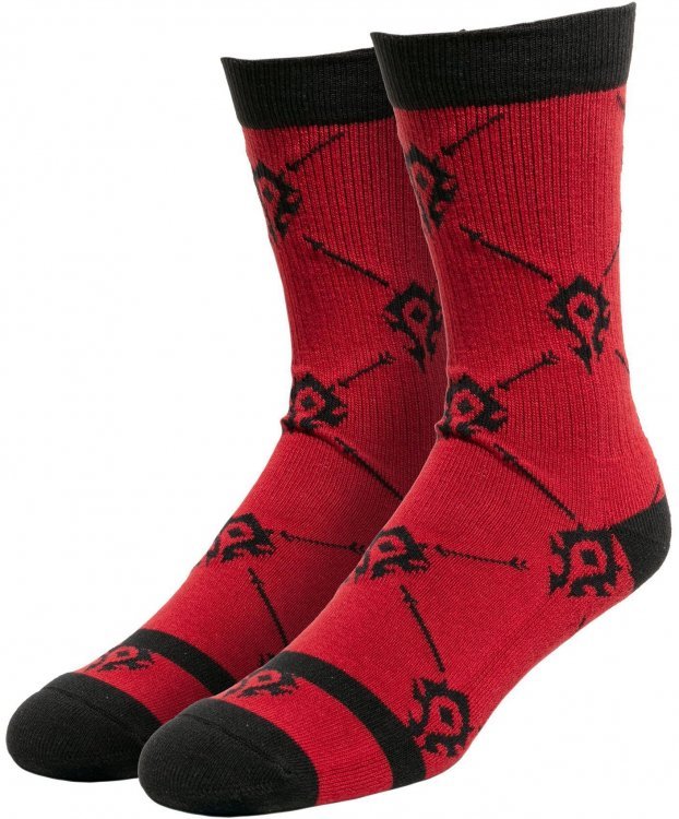 Носки JINX World of Warcraft - Strength and Honor Black/Red Socks Варкрафт Орда