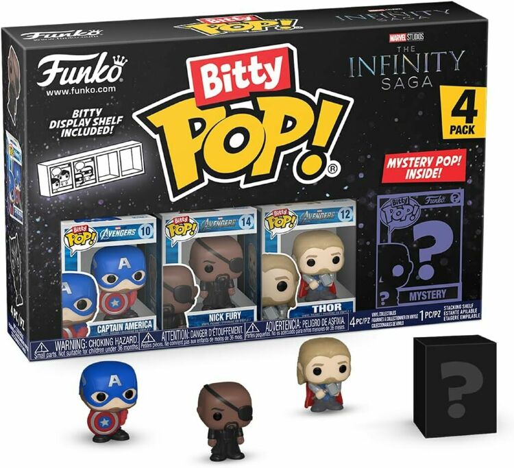 Фігурки Funko Bitty Marvel Captain America, Nick Fury, Thor (4-Pack) фанко Марвел Капітан Америка Нік Фьюрі Тор