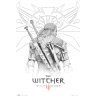 Постер Ведьмак The Witcher Geralt Sketch Maxi Poster плакат 91*61 см