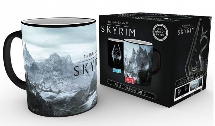 Чашка хамелеон SKYRIM Dragon Symbol Heat Change Mug Кружка Скайрим 320 мл (меняет цвет)