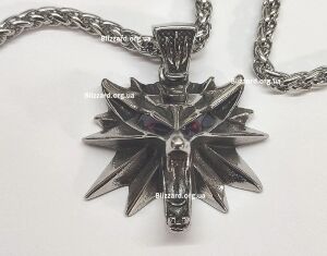 Кулон Геральта медальон 3D Ведьмак (The Witcher) с нержавеющей стали сплошной + мешочек