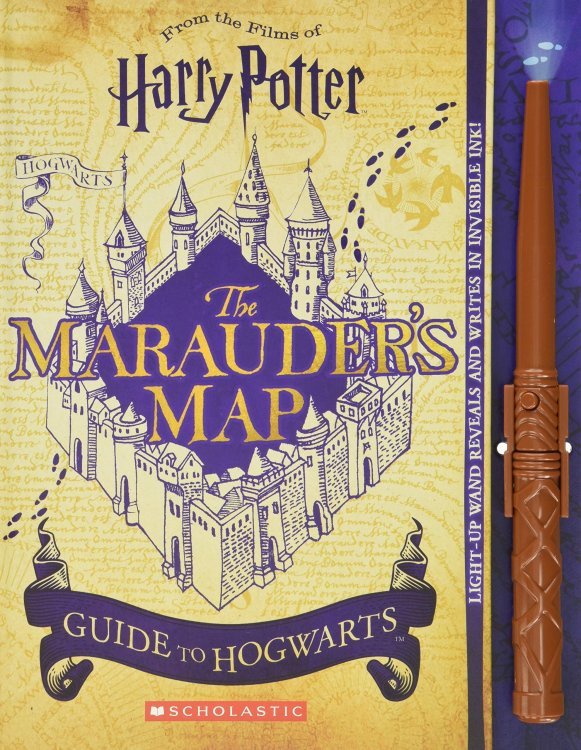 Карта Мародерів Гаррі Поттер Marauders Map Guide to Hogwarts Harry Potter + LED палочка