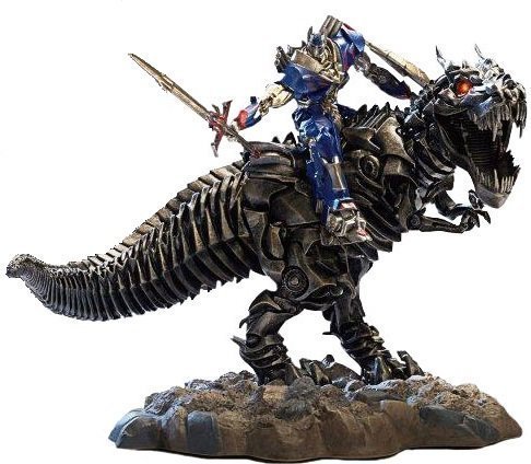 Transformers: Age of Extinction Limited Edition Gift Set with Grimlock and Optimus Collectible Statue [Blu-ray]